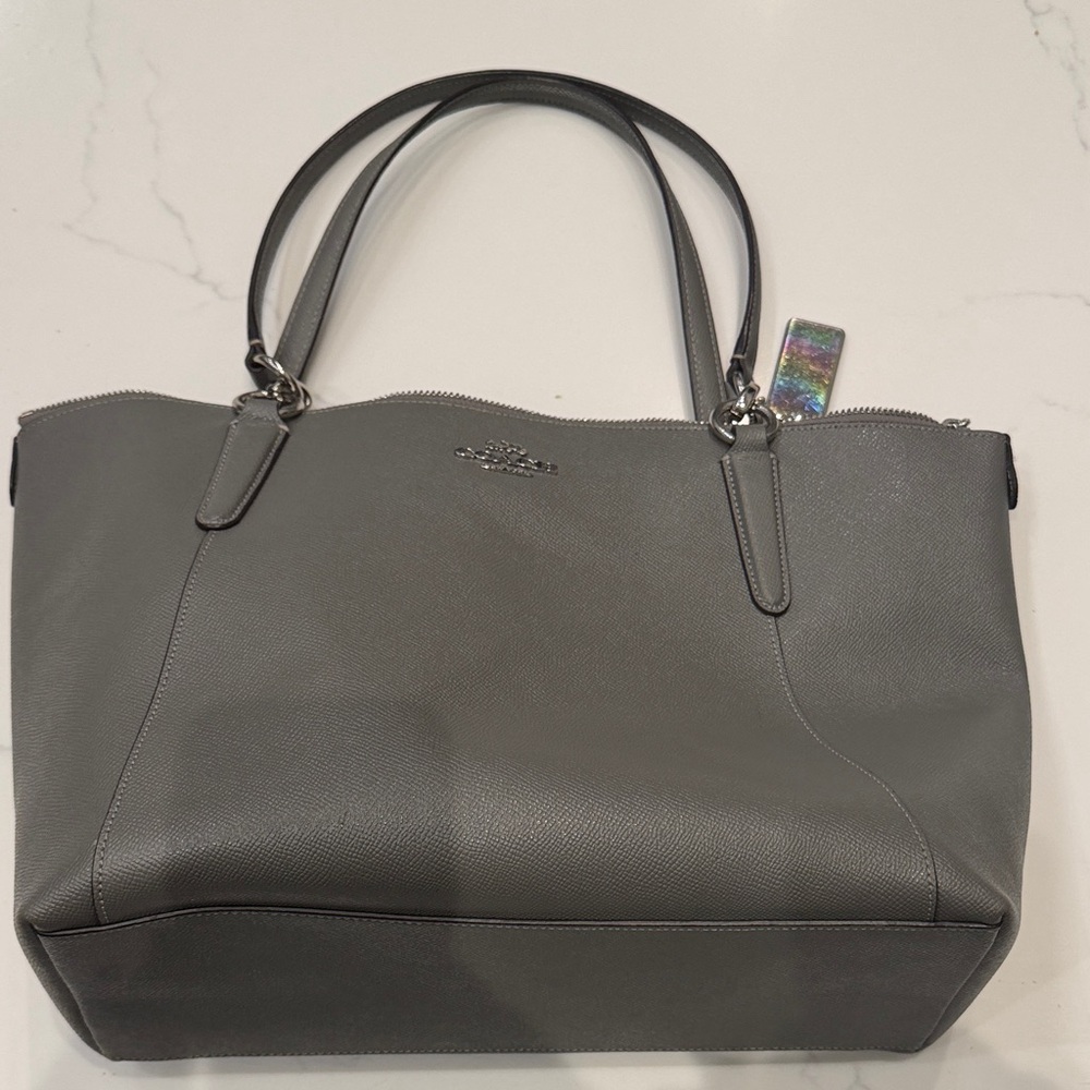 Coach Charcoal Leather Tote Bag